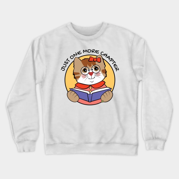 Book Lovers Cat One More Chapter Crewneck Sweatshirt by Sue Cervenka